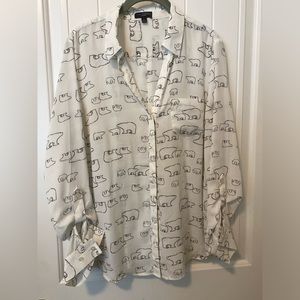 The Limited Button Up Top with Polar Bear Print